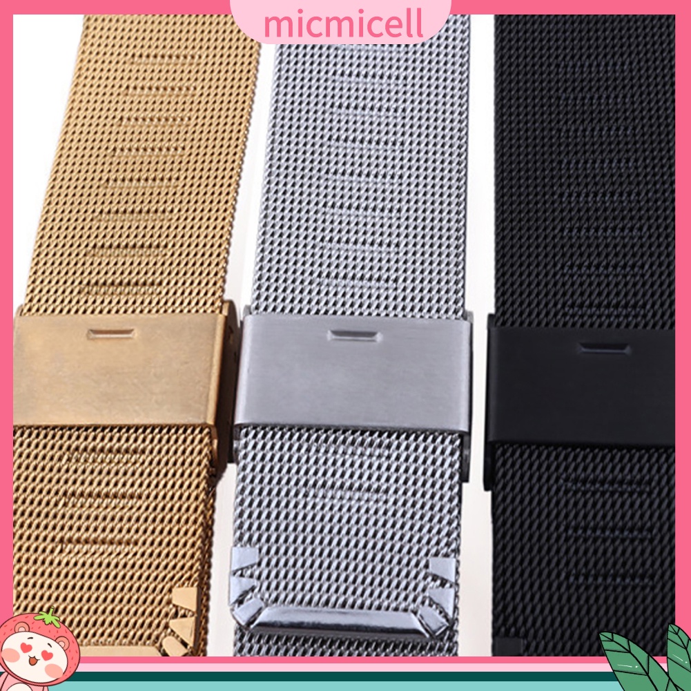MICMICELL| Dây đeo đồng hồ bằng thép không gỉ dạng lưới 0.4mm 18mm - 24mm