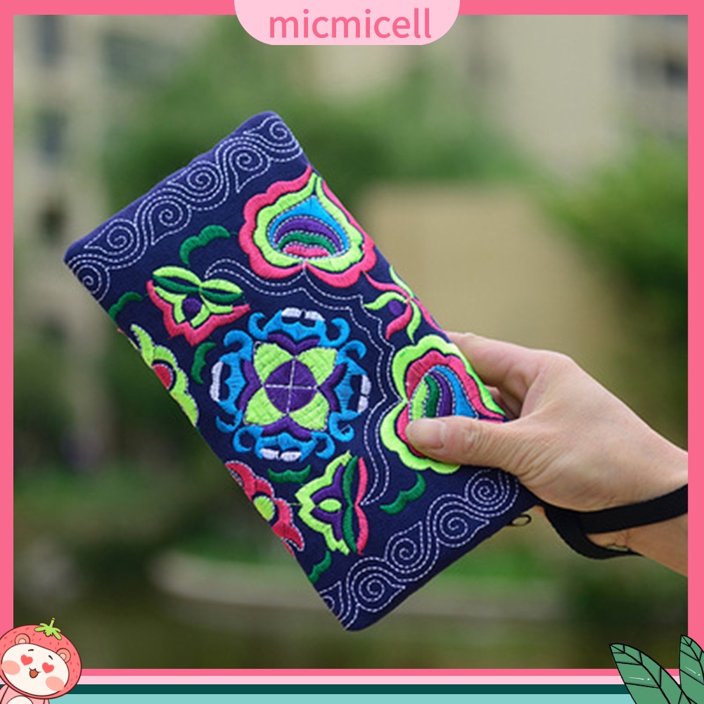 MICMICELL| Ví cầm tay thêu họa tiết thổ cẩm thời trang cho nữ