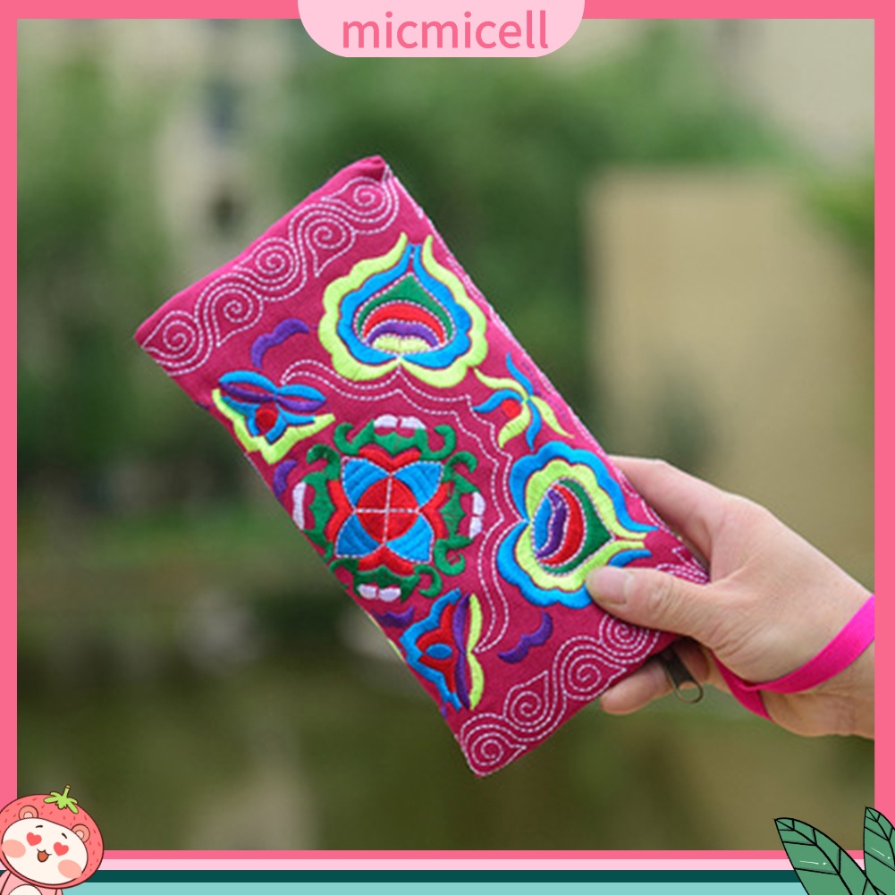 MICMICELL| Ví cầm tay thêu họa tiết thổ cẩm thời trang cho nữ