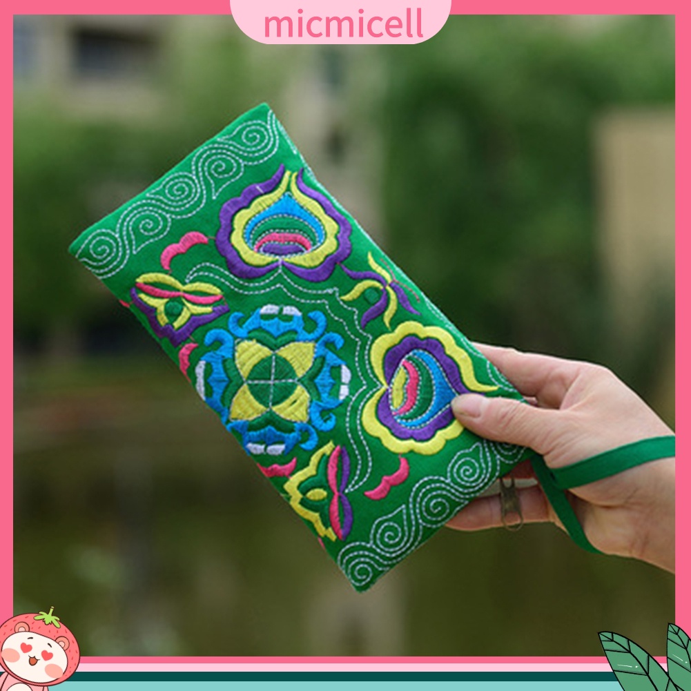 MICMICELL| Ví cầm tay thêu họa tiết thổ cẩm thời trang cho nữ
