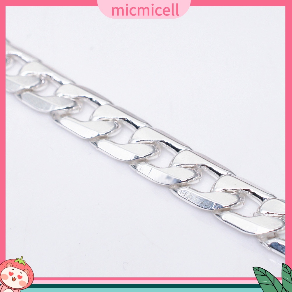 MICMICELL| Vòng Tay Mắc Xích Mạ Bạc 8mm Thời Trang Dành Cho Nam Và Nữ