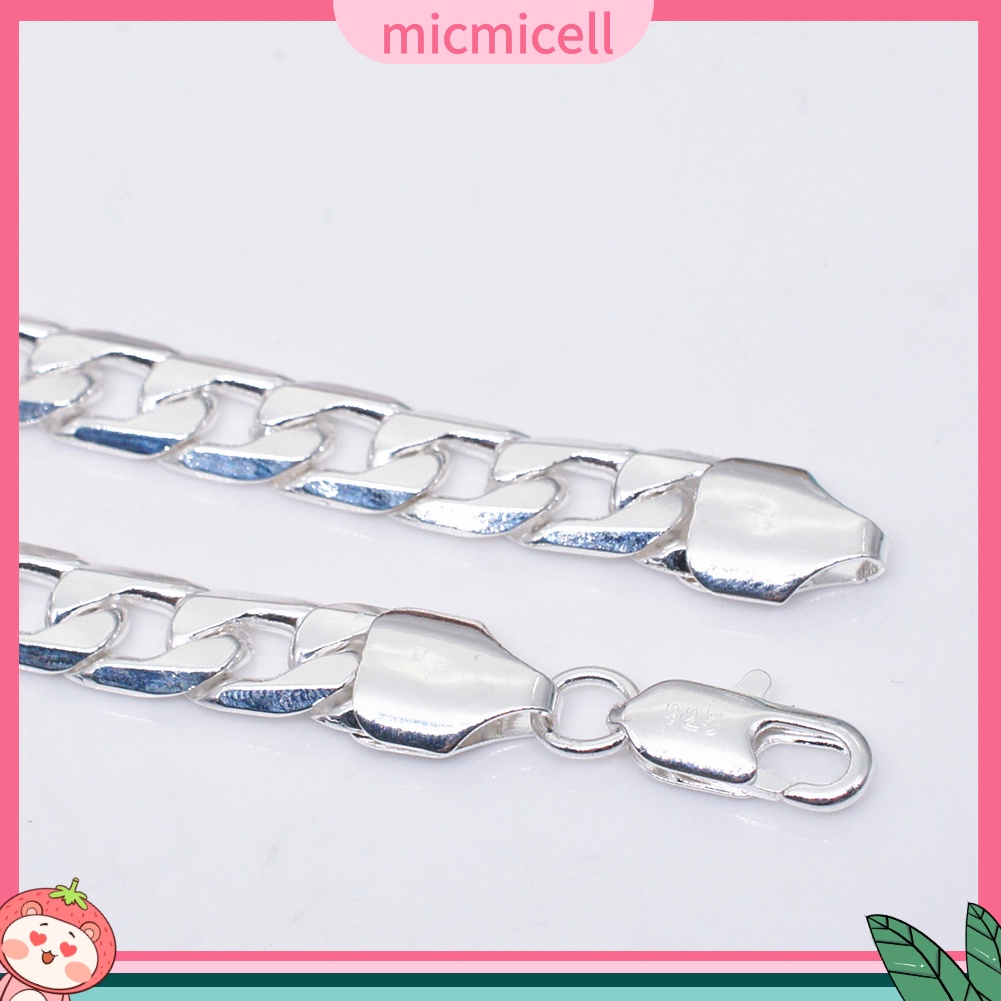 MICMICELL| Vòng Tay Mắc Xích Mạ Bạc 8mm Thời Trang Dành Cho Nam Và Nữ