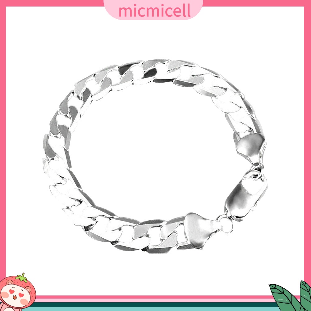 MICMICELL| Vòng Tay Mắc Xích Mạ Bạc 8mm Thời Trang Dành Cho Nam Và Nữ