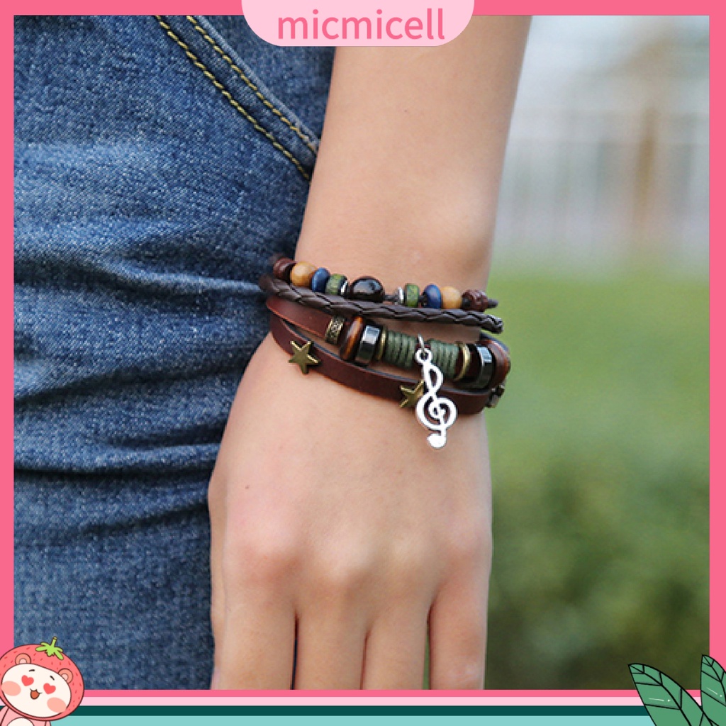 MICMICELL| Vòng tay giả da kiểu dây bện thời trang cho nữ