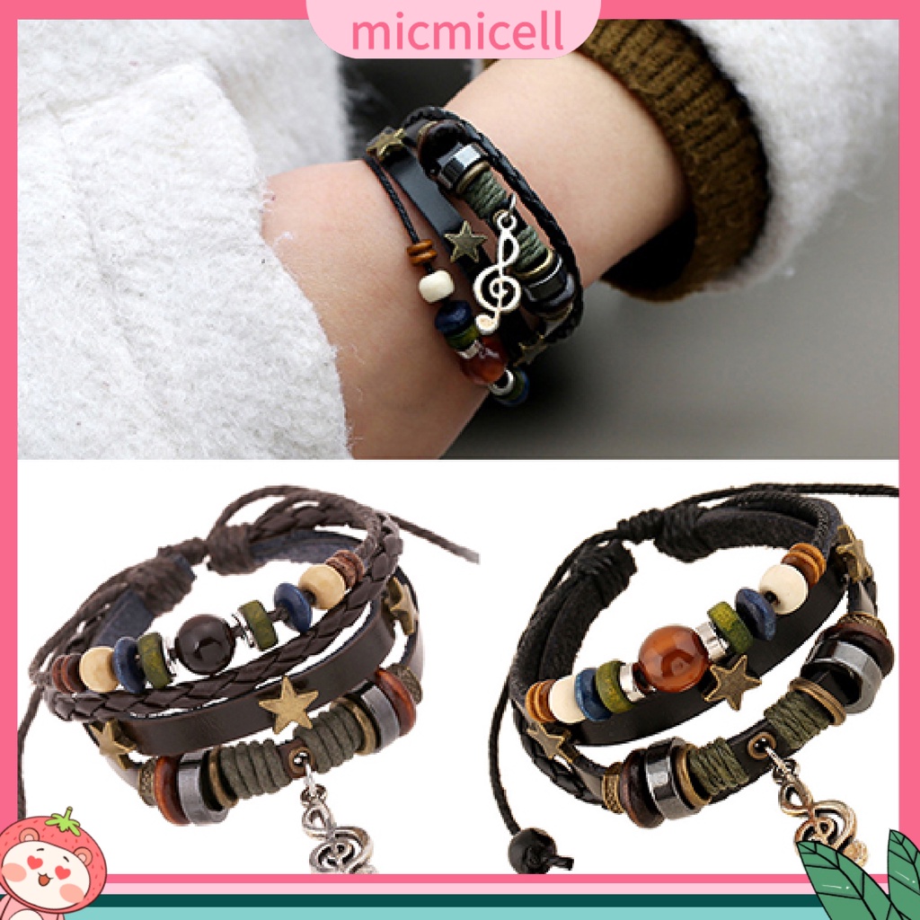 MICMICELL| Vòng tay giả da kiểu dây bện thời trang cho nữ