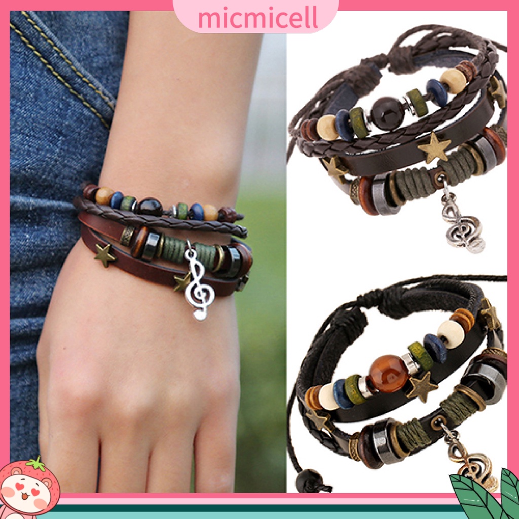 MICMICELL| Vòng tay giả da kiểu dây bện thời trang cho nữ