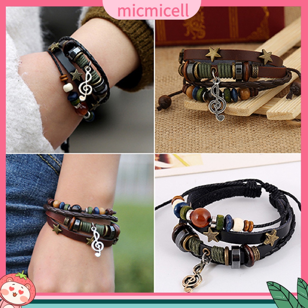 MICMICELL| Vòng tay giả da kiểu dây bện thời trang cho nữ