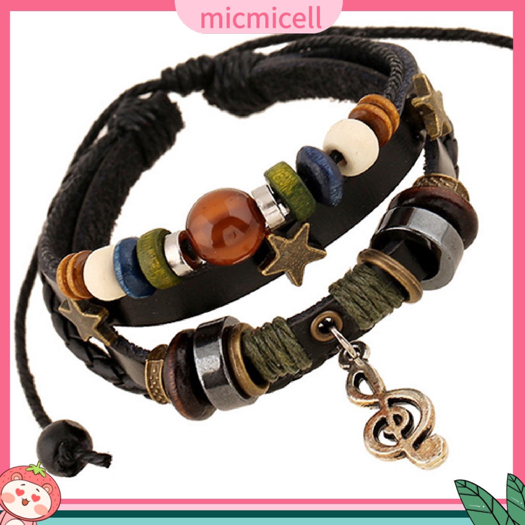 MICMICELL| Vòng tay giả da kiểu dây bện thời trang cho nữ