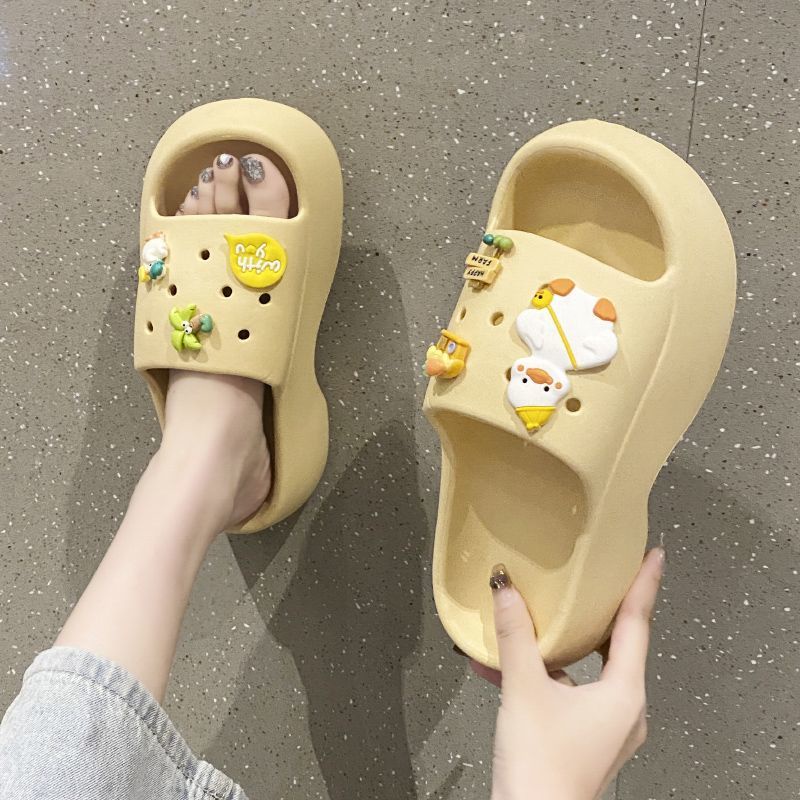 Dép lê nữ đế dày đáng yêu hoạt hình đế mềm gia dụng chống trượt