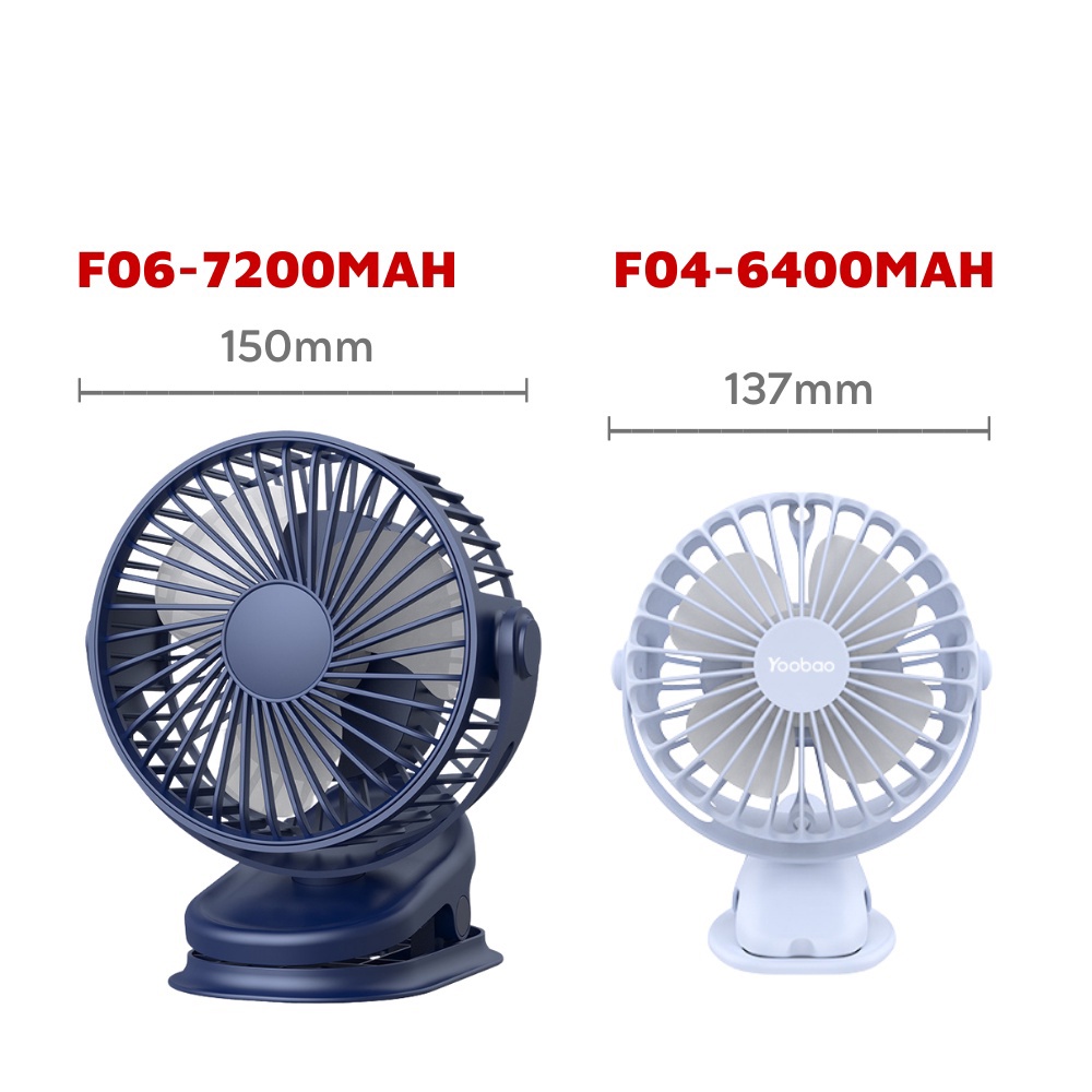 Quạt Để Bàn Mini F06 7200mAh 40 Tiếng Liên Tục F04 6400mAh - 15 Tháng
