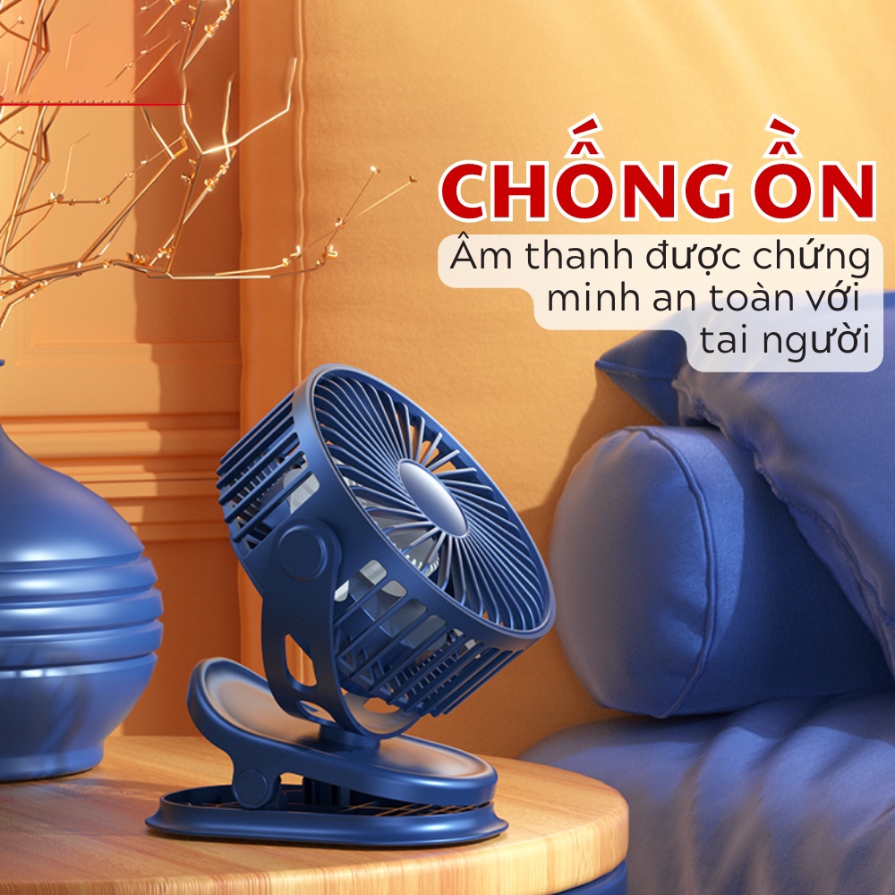 Quạt Để Bàn Mini F06 7200mAh 40 Tiếng Liên Tục F04 6400mAh - 15 Tháng