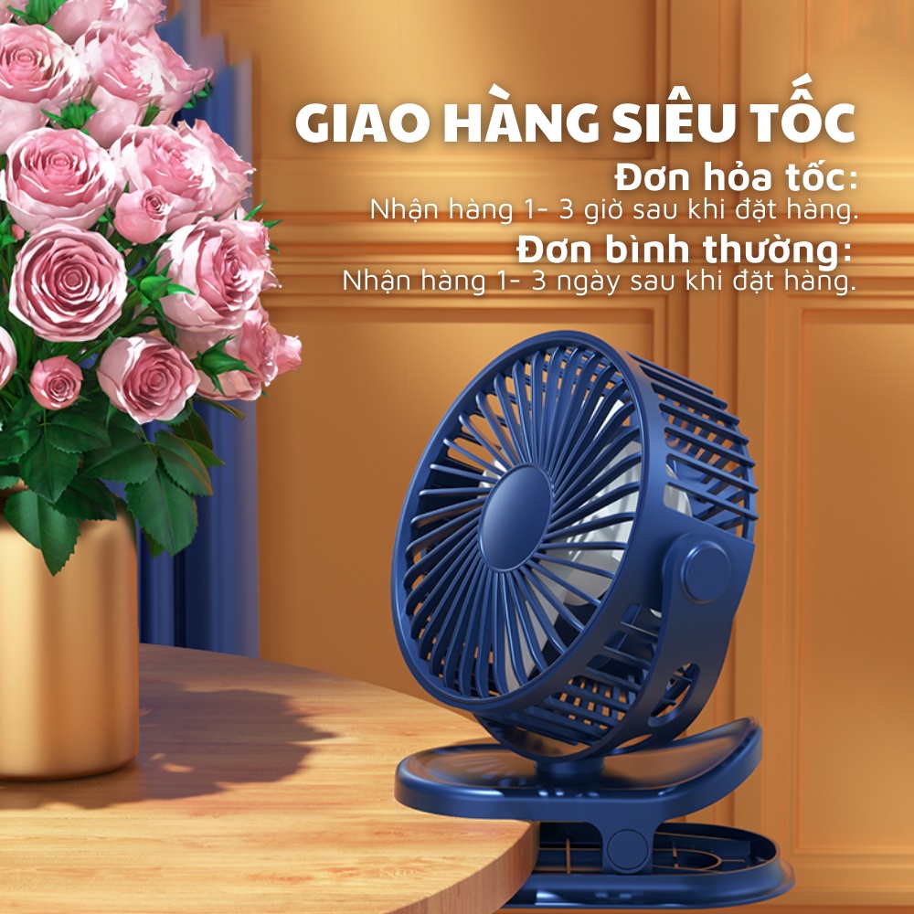 Quạt Để Bàn Mini F06 7200mAh 40 Tiếng Liên Tục F04 6400mAh - 15 Tháng