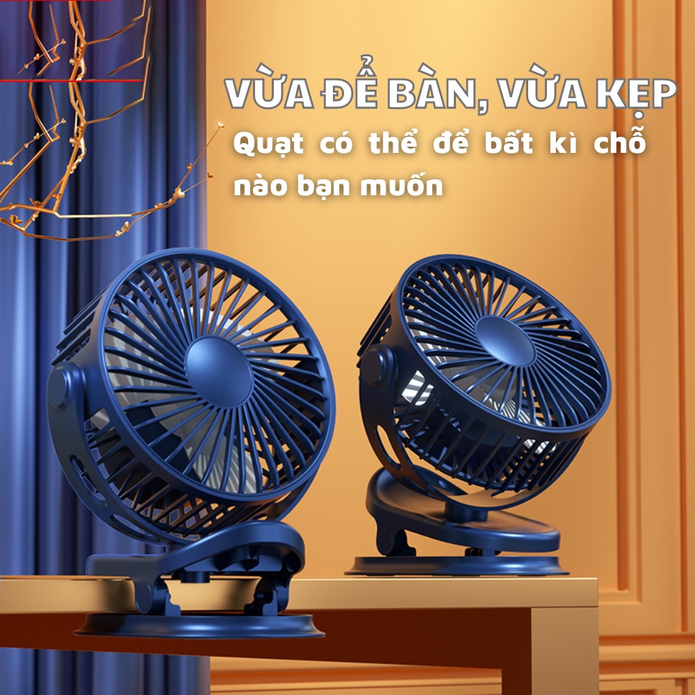 Quạt Để Bàn Mini F06 7200mAh 40 Tiếng Liên Tục F04 6400mAh - 15 Tháng