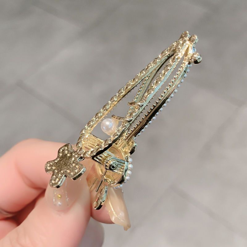 Kẹp Tóc Đính Ngọc Trai Hình Thỏ Dễ Thương Phong Cách Hàn Quốc