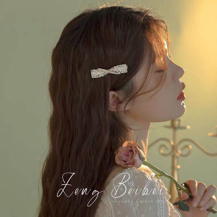 Kẹp Tóc Đính Nơ Mắt Mèo Thời Trang Cao Cấp