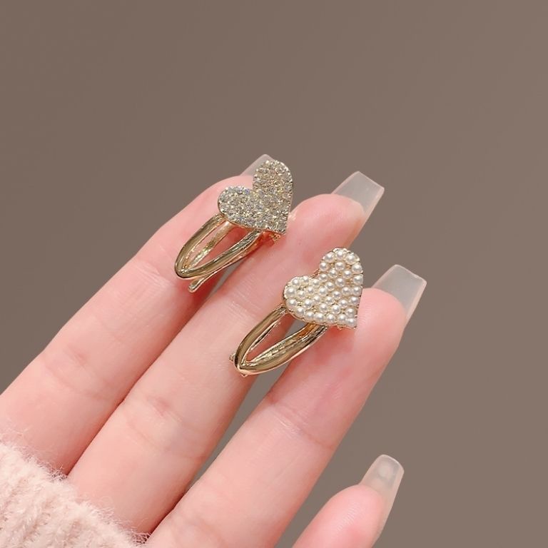 Kẹp Tóc Đính Đá Hình Trái Tim Nhỏ Nhắn Dễ Thương