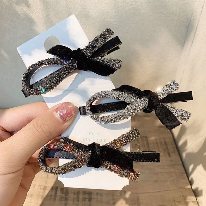 Kẹp Tóc Phẳng Lấp Lánh Sang Trọng Phong Cách Hàn Quốc Cho Nữ