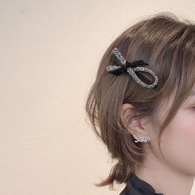 Kẹp Tóc Phẳng Lấp Lánh Sang Trọng Phong Cách Hàn Quốc Cho Nữ