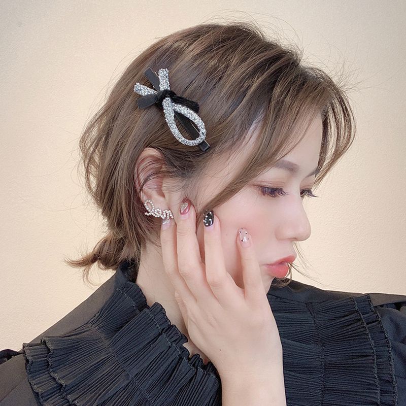 Kẹp Tóc Phẳng Lấp Lánh Sang Trọng Phong Cách Hàn Quốc Cho Nữ