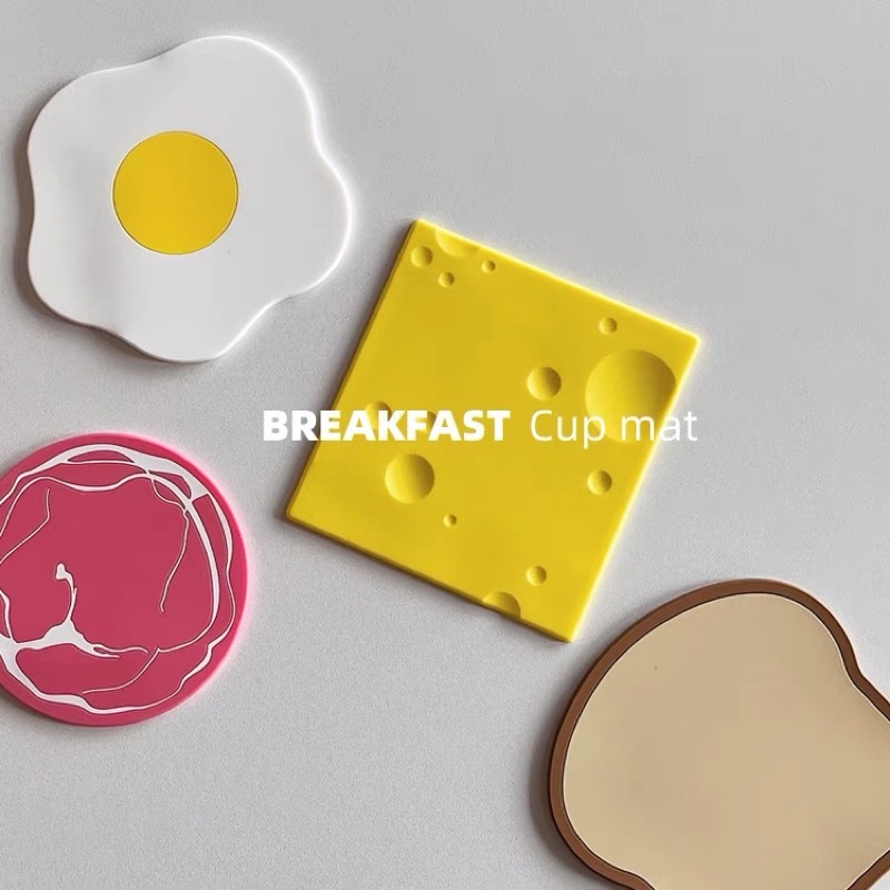 Tấm lót ly Breakfast silicone cách nhiệt