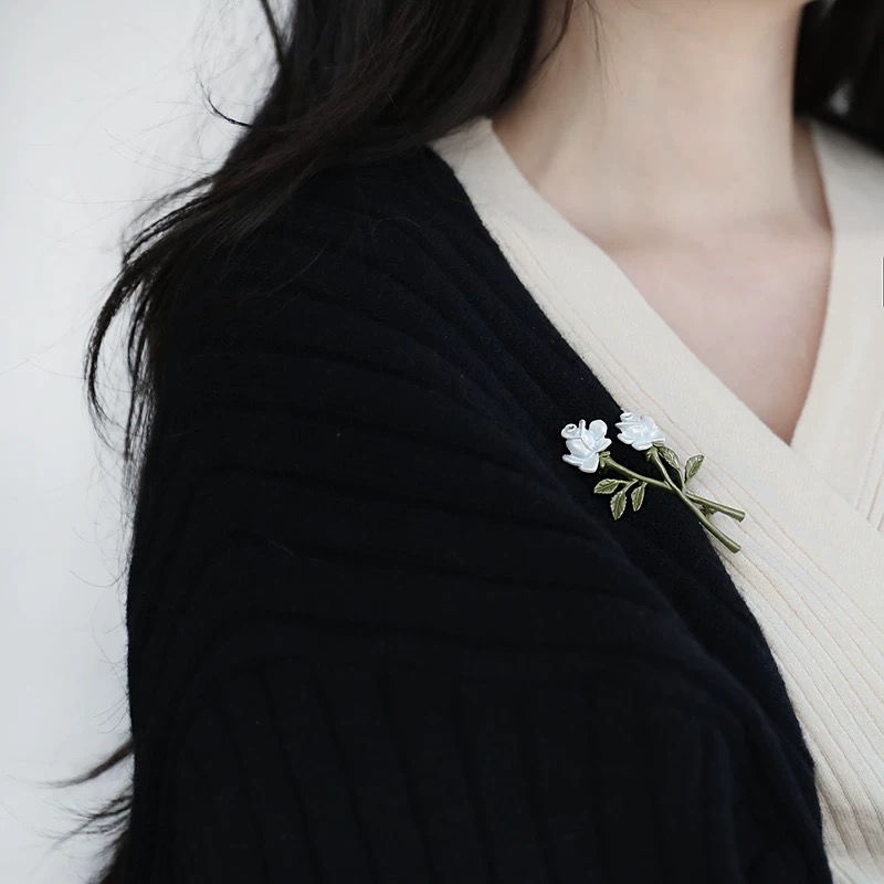 Kẹp Tóc Hoa Hồng Trắng Thời Trang Hè Xinh Xắn Cho Nữ