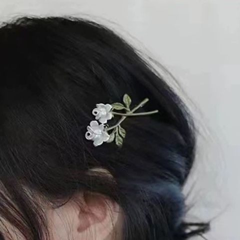 Kẹp Tóc Hoa Hồng Trắng Thời Trang Hè Xinh Xắn Cho Nữ