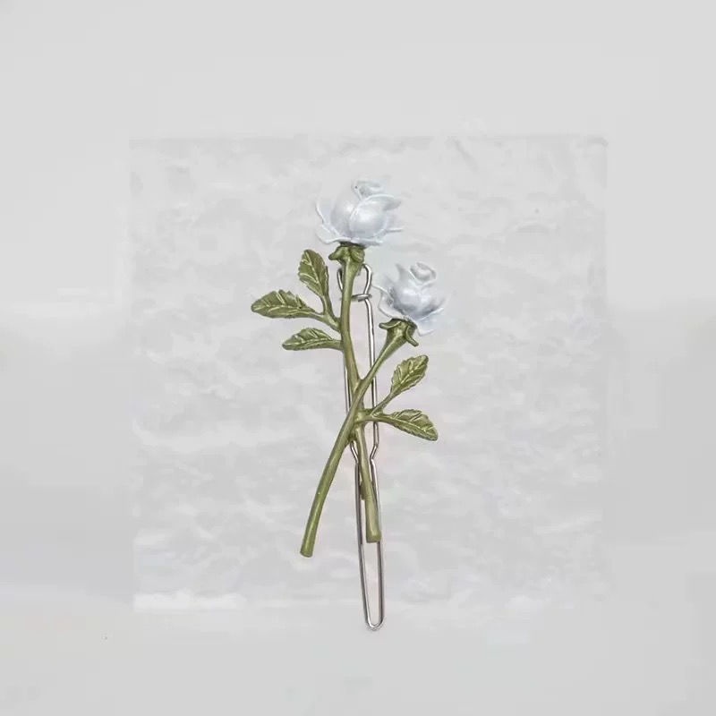 Kẹp Tóc Hoa Hồng Trắng Thời Trang Hè Xinh Xắn Cho Nữ