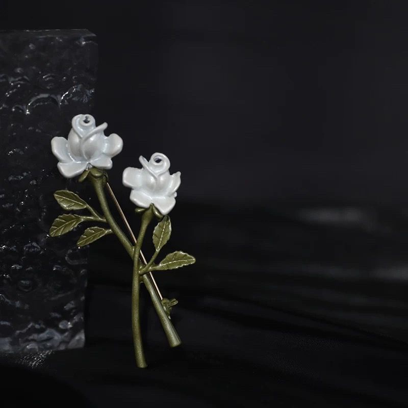 Kẹp Tóc Hoa Hồng Trắng Thời Trang Hè Xinh Xắn Cho Nữ