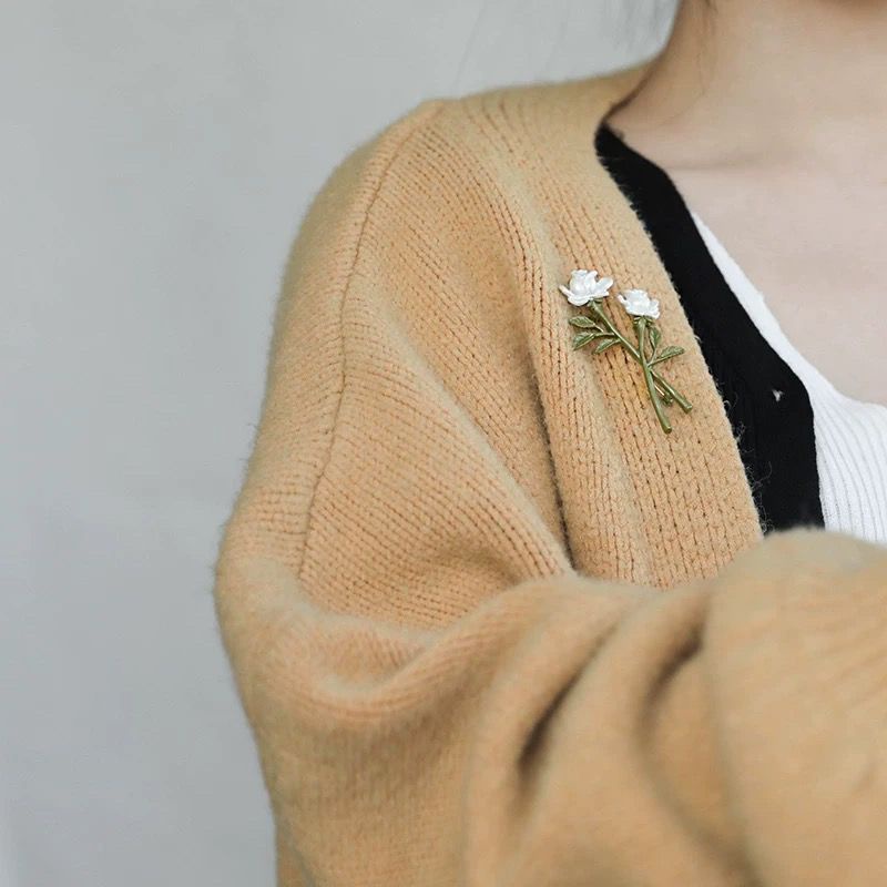 Kẹp Tóc Hoa Hồng Trắng Thời Trang Hè Xinh Xắn Cho Nữ