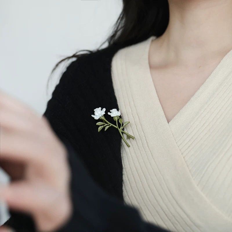 Kẹp Tóc Hoa Hồng Trắng Thời Trang Hè Xinh Xắn Cho Nữ