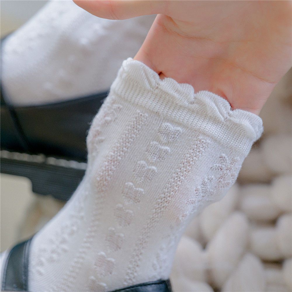 Vớ Lưới Cổ Cao Vừa Màu Trắng In Họa Tiết Công Chúa Phong Cách lolita Nhật Bản Dễ Thương Cho Nữ