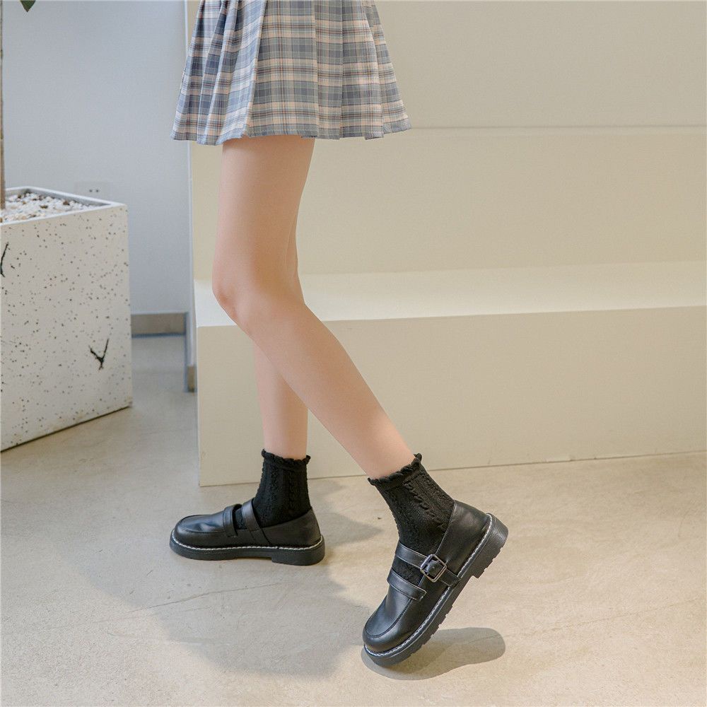 Vớ Lưới Cổ Cao Vừa Màu Trắng In Họa Tiết Công Chúa Phong Cách lolita Nhật Bản Dễ Thương Cho Nữ