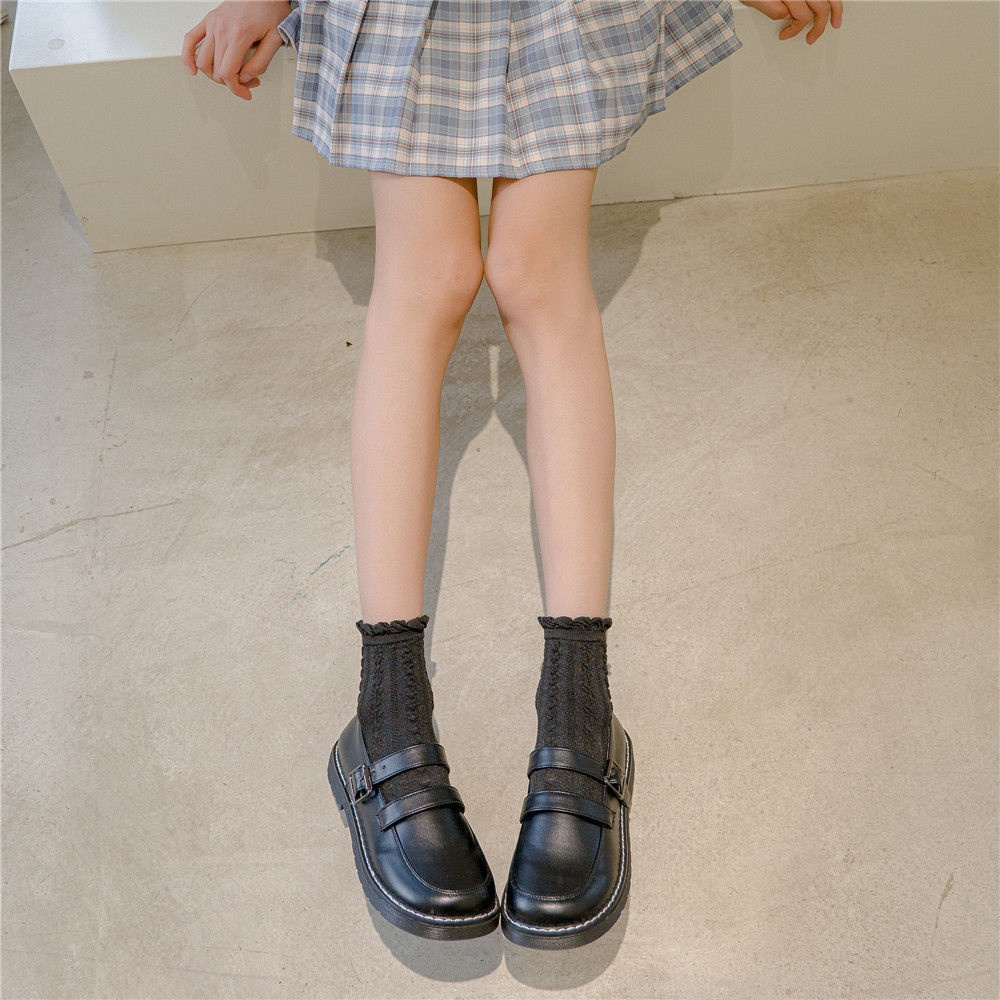 Vớ Lưới Cổ Cao Vừa Màu Trắng In Họa Tiết Công Chúa Phong Cách lolita Nhật Bản Dễ Thương Cho Nữ