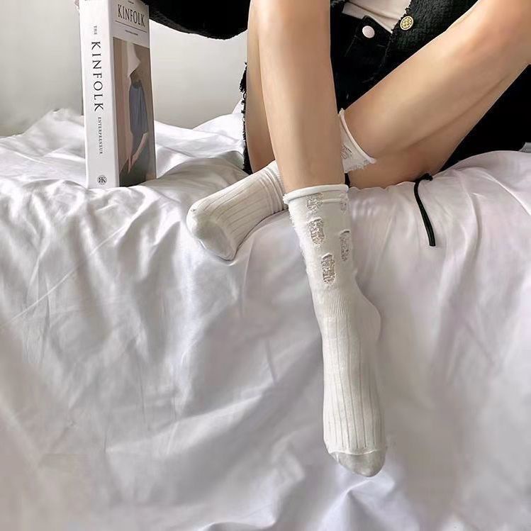 Vớ Rách Màu Sắc Đơn Giản Thời Trang Mùa Hè Dễ Phối Đồ