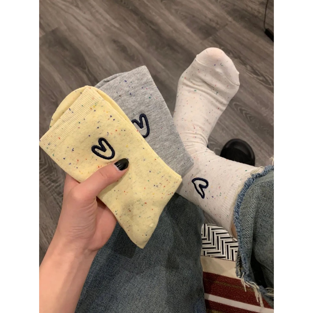 Vớ Cotton Cổ Cao Thoáng Khí In Họa Tiết Chấm Bi Dễ Thương Thời Trang Xuân Hè Phong Cách Nhật Bản