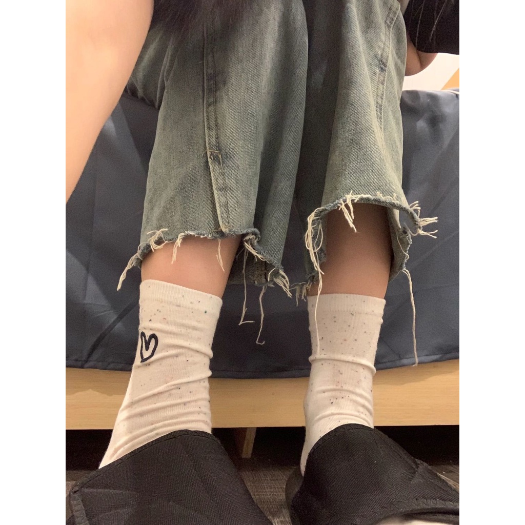 Vớ Cotton Cổ Cao Thoáng Khí In Họa Tiết Chấm Bi Dễ Thương Thời Trang Xuân Hè Phong Cách Nhật Bản