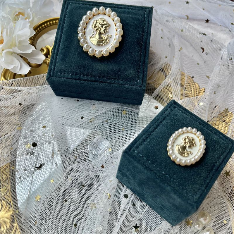 Hộp Đựng Trang Sức Cao Cấp Hình Chim Công Màu Xanh Dương Phong Cách retro