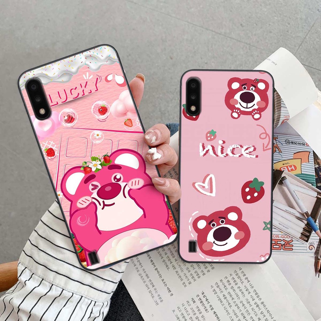 Ốp Samsung A01 / A02 phong cách nice sweet bear gấu dâu lotso hot trend thời trang