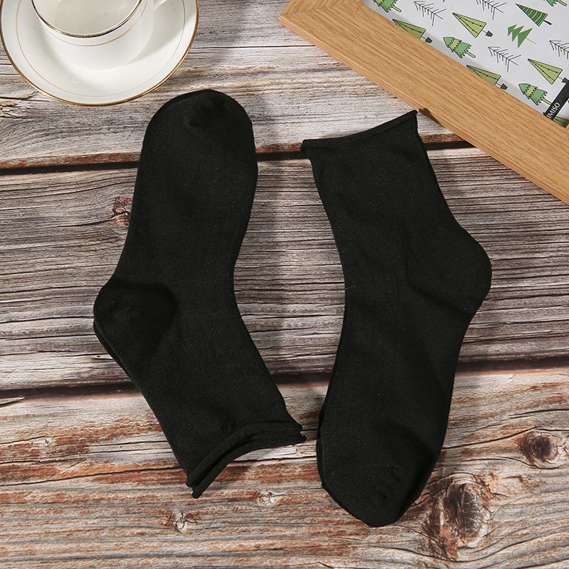 Vớ Mỏng Viền Cong Màu Trơn Phong Cách Preppy Nhật Bản Thời Trang Mùa Hè Cho Nữ