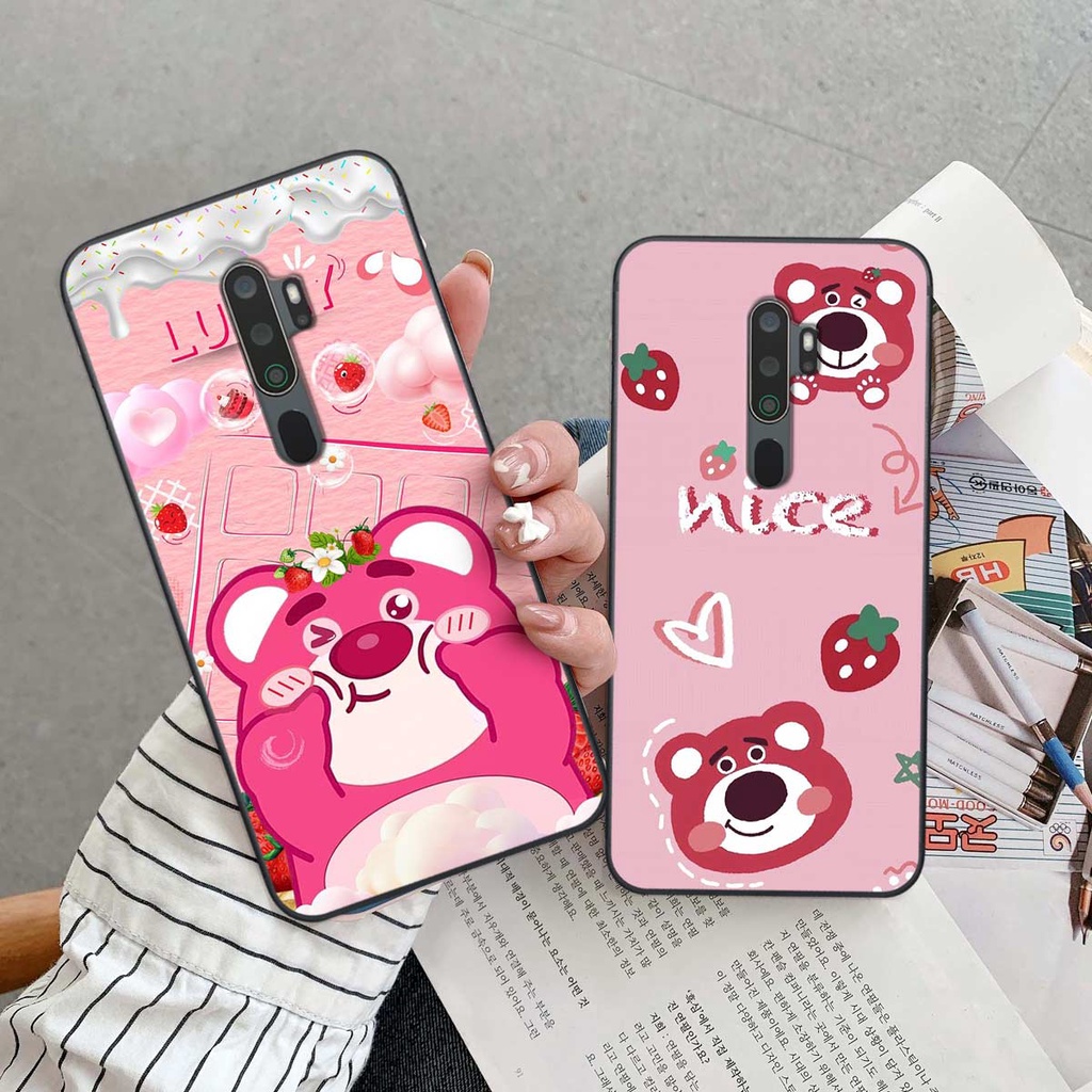 Ốp Oppo A5 2020 / A9 2020 phong cách nice sweet bear gấu dâu lotso hot trend thời trang