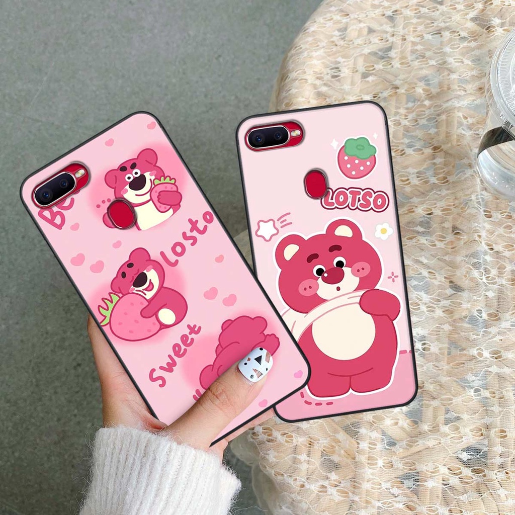 Ốp Oppo A5s / A7 / F9 / A12 phong cách nice sweet bear gấu dâu lotso hot trend thời trang
