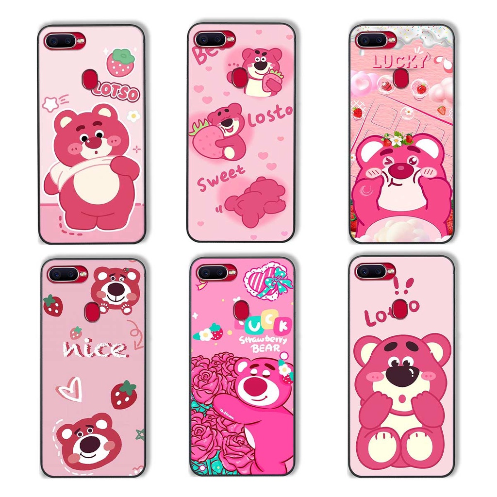 Ốp Oppo A5s / A7 / F9 / A12 phong cách nice sweet bear gấu dâu lotso hot trend thời trang