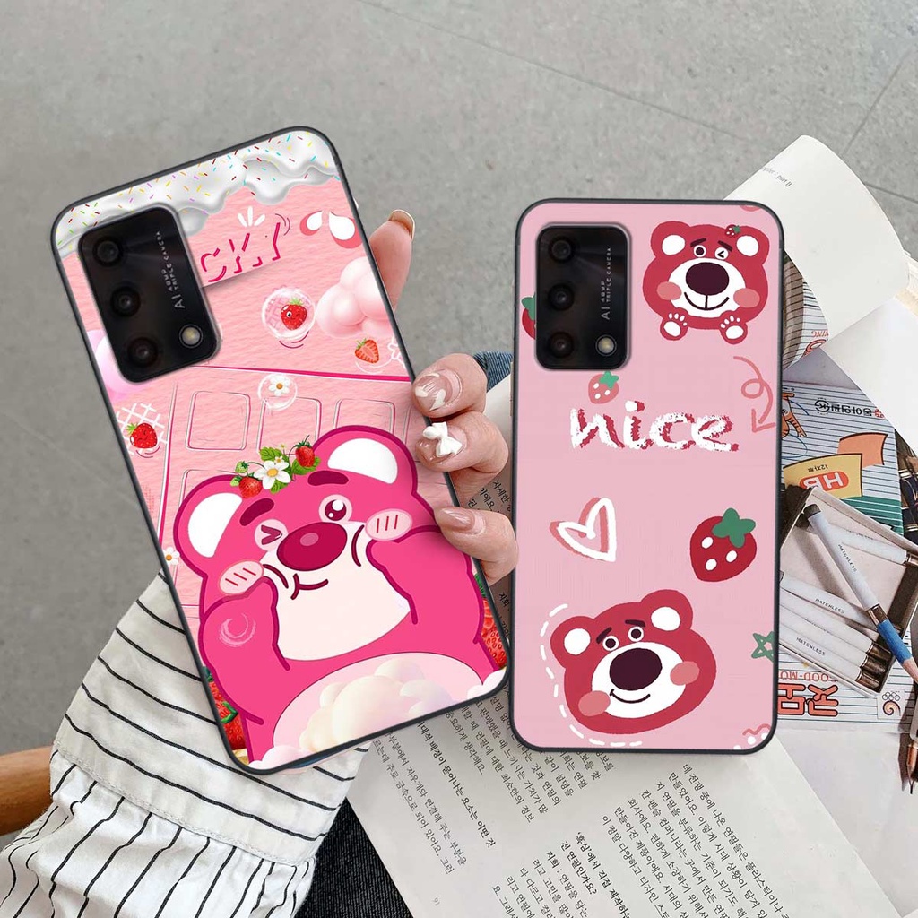 Ốp Oppo A74 / A94 / A95 phong cách nice sweet bear gấu dâu lotso hot trend thời trang