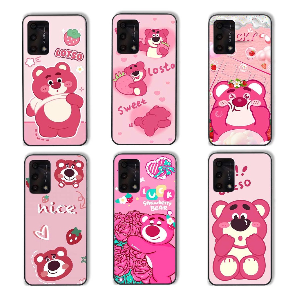 Ốp Oppo A74 / A94 / A95 phong cách nice sweet bear gấu dâu lotso hot trend thời trang