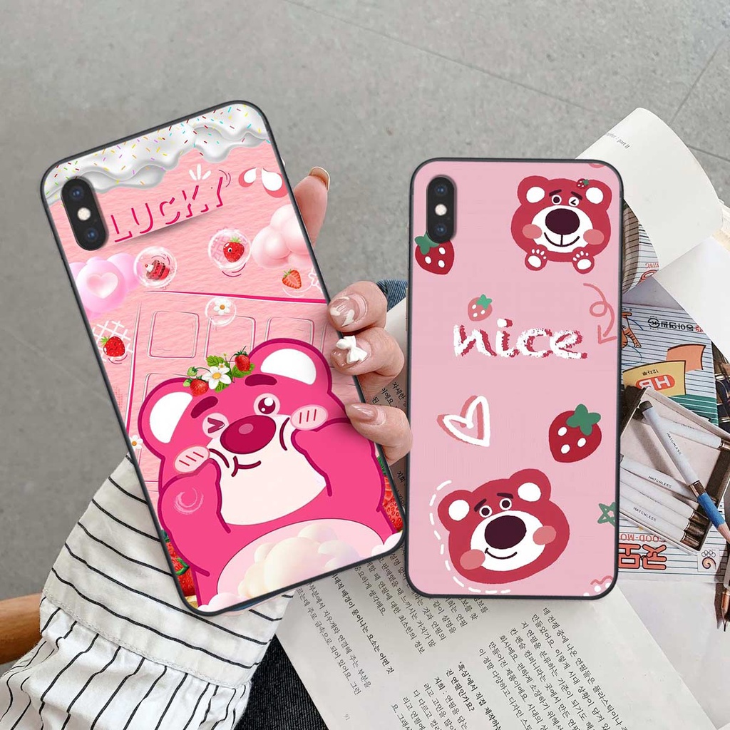 Ốp iPhone X Xr Xs XsMax Max phong cách nice sweet bear gấu dâu lotso hot trend thời trang