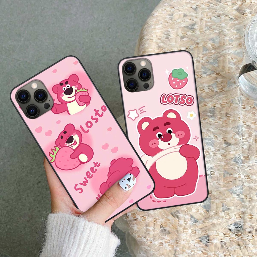 Ốp iPhone 11 12 11Pro 12Pro Pro Promax Max phong cách nice sweet bear gấu dâu lotso hot trend thời trang