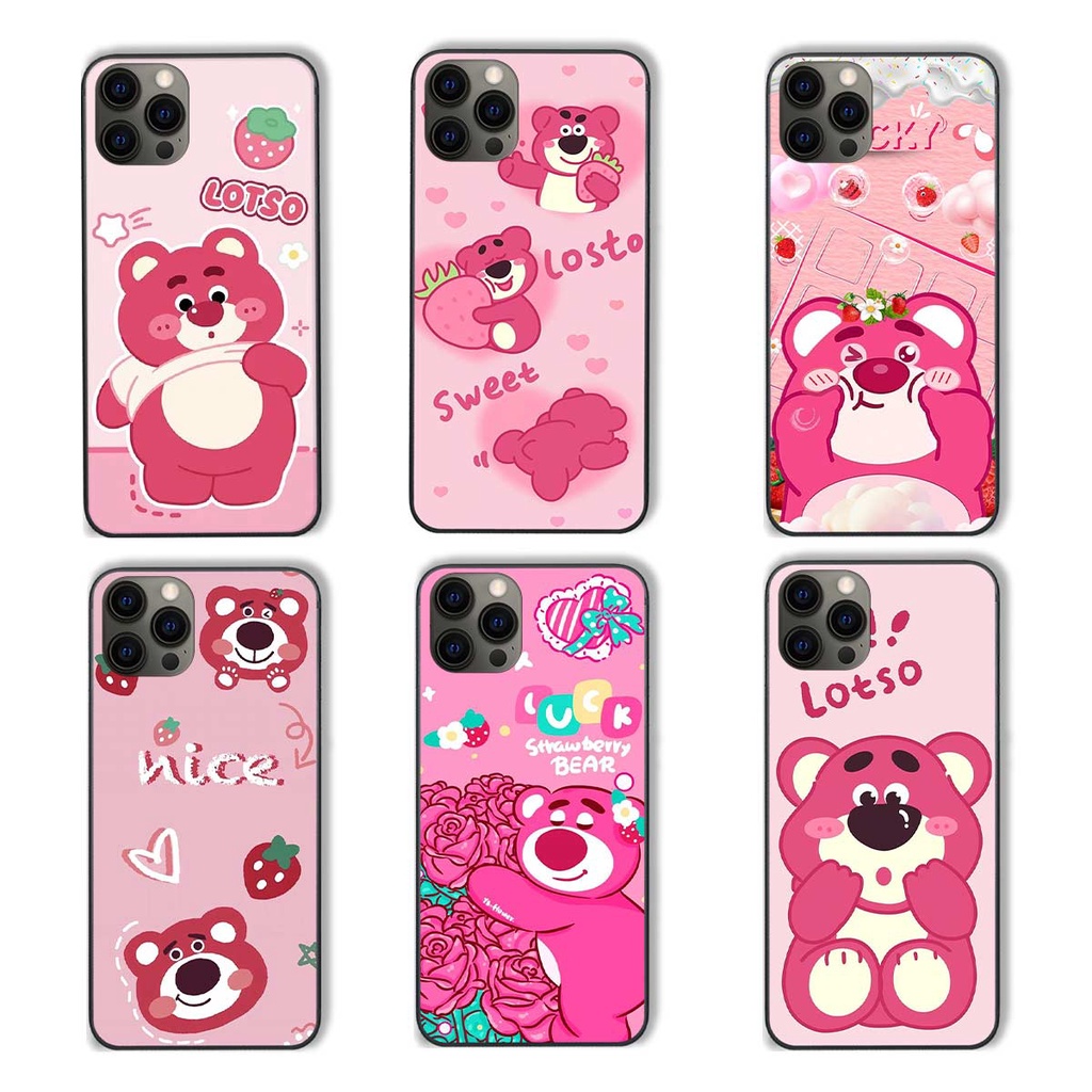 Ốp iPhone 11 12 11Pro 12Pro Pro Promax Max phong cách nice sweet bear gấu dâu lotso hot trend thời trang