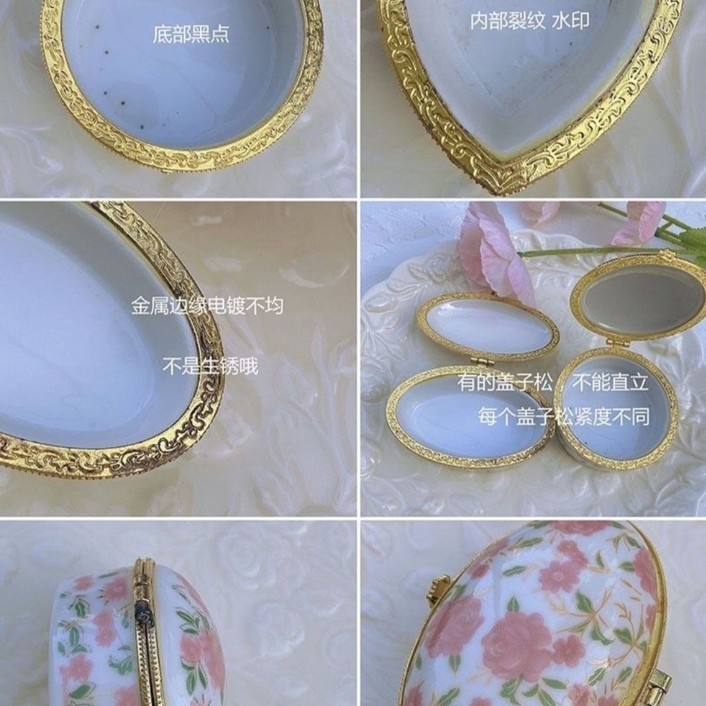 Hộp Đựng Trang Sức Bằng Gốm Phong Cách Retro Có Nắp Đậy Tiện Dụng