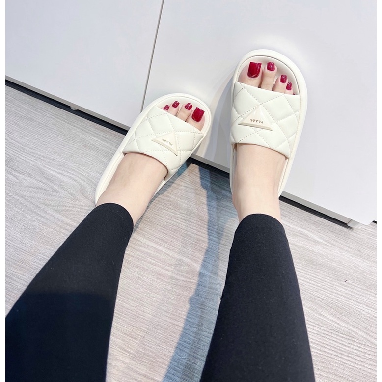 Dép lê quai ngang đế bánh mì da siêu đẹp