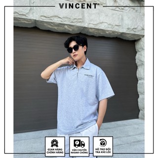 Áo Polo Zipper Vincent Cream/ Grey